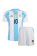 Fotbalové Dres Argentina Lionel Messi #10 Dětské Domácí Oblečení Copa America 2024 Krátký Rukáv (+ trenýrky)